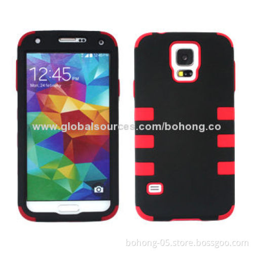 3-in-1 Cases for Samsung S5 with Screen Protector, PC + TPU + PET, Various Colors Available